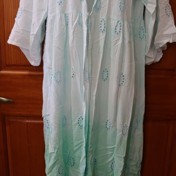 Ombre Eyelet Cover Up Mermaid Fairy Cottagecore L XL - Picture 10 of 13